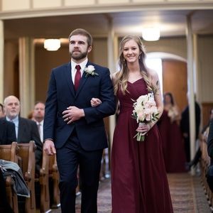 Burgundy bridesmaid dress